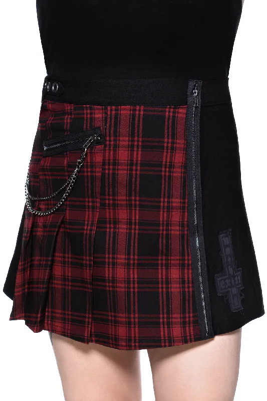 Pink Summer Mini Dresses-Calling Alice Mini Skirt [TARTAN] [PLUS] - Resurrect