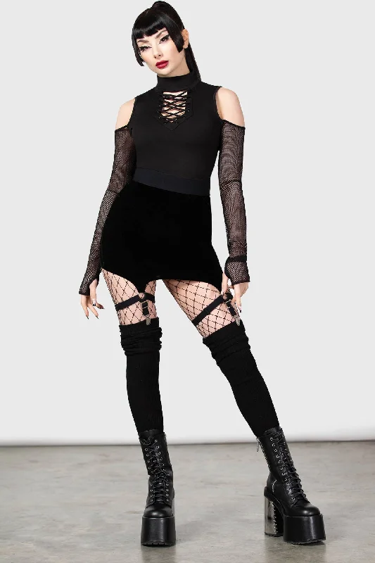 Lace Work Mini Dresses-Cassandra Velvet Mini Skirt [B] - Resurrect