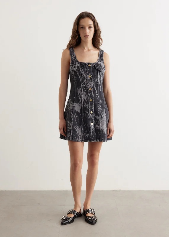 Lace Club Mini Dresses-Heavy Denim Mini Dress