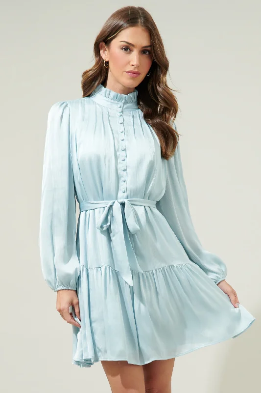 Chiffon Beach Mini Dresses-Harmony Groover Button Up Mini Dress