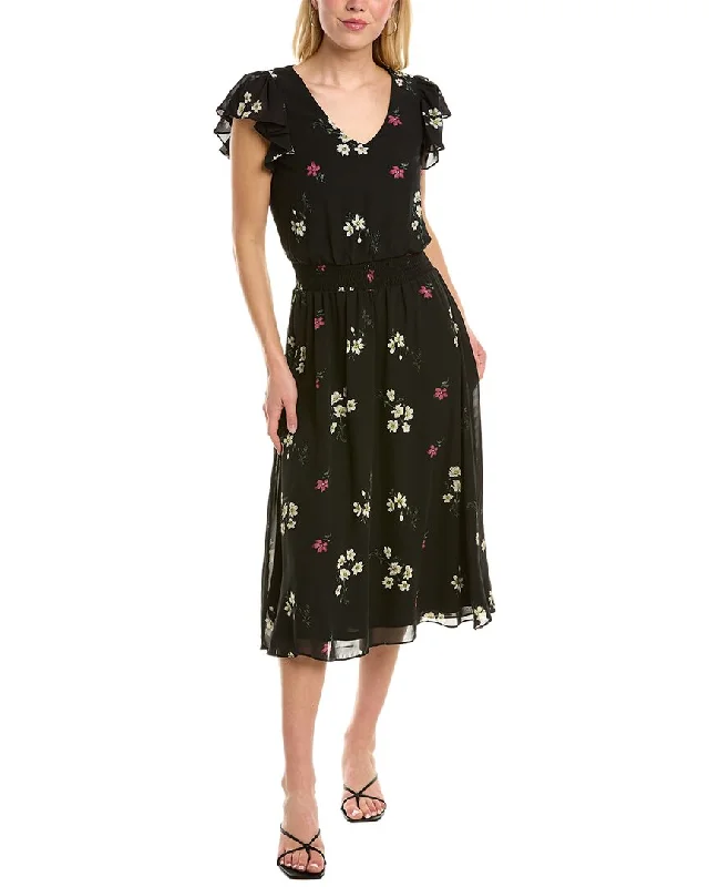 Floral Vintage Midi Dresses-Vince Camuto Ruffle Tiered Midi Dress