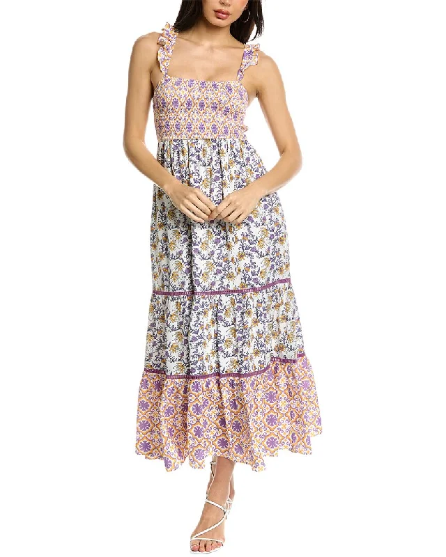 Elegant Summer Midi Dresses-Celina Moon Smocked Midi Dress