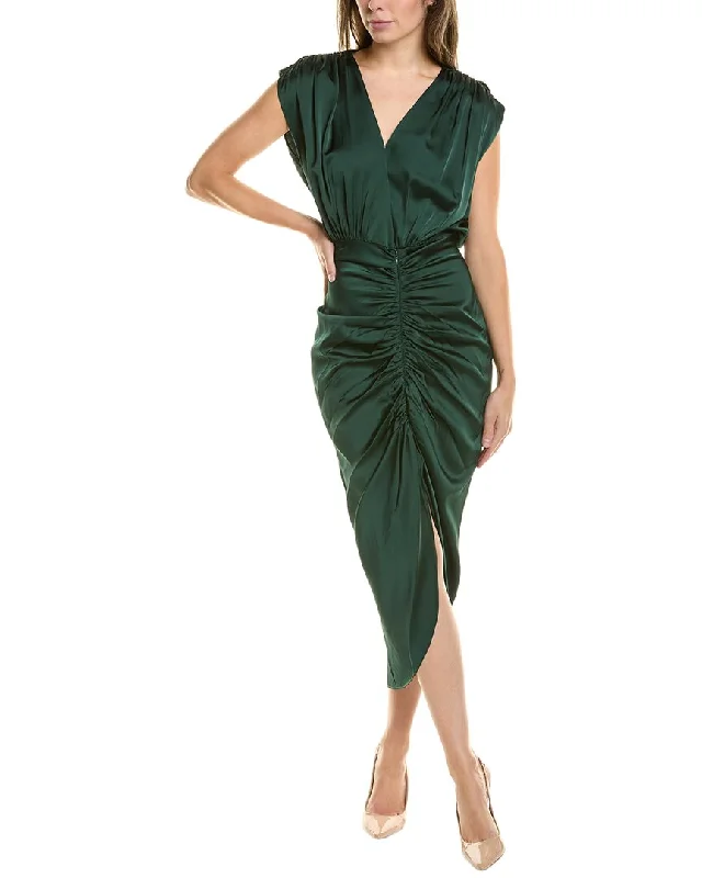 Formal Velvet Midi Dresses-Nicole Miller Ruched Front Midi Dress