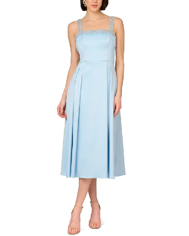 Designer Winter Midi Dresses-Aidan Mattox Stretch Mikado Midi Dress