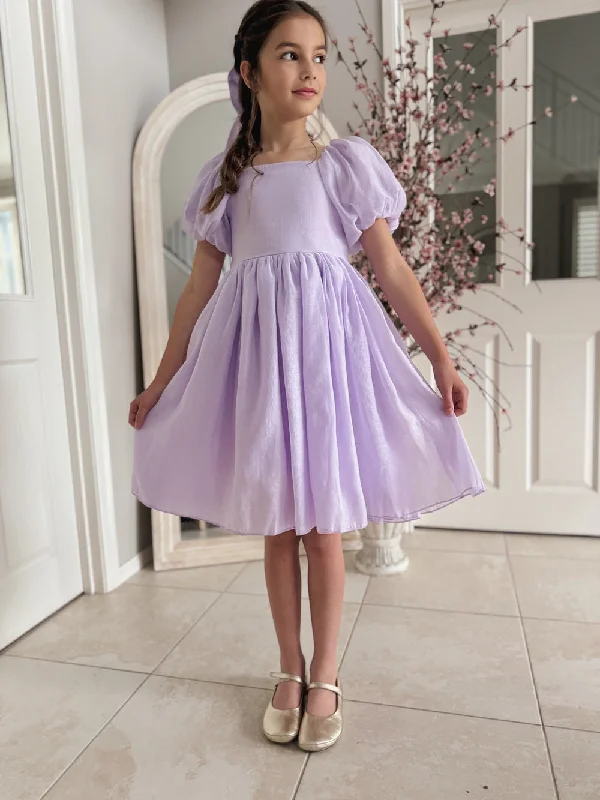 Pink Summer Midi Dresses-Lucy Girls Lilac Midi Dress