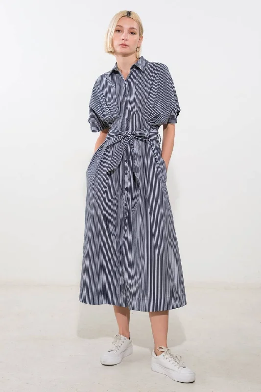 Winter Denim Midi Dresses-STORIES OF MINE WOVEN MIDI DRESS