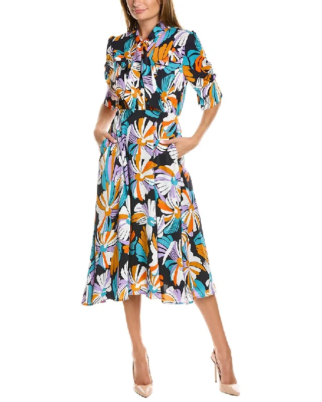 Strapless Summer Midi Dresses-Gracia Flower Print Midi Dress