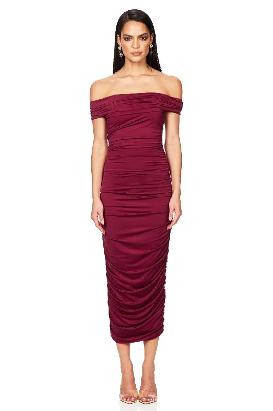 Sleeveless Club Midi Dresses-Nookie Element Midi Dress - Magenta