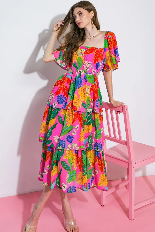 Floral Summer Midi Dresses-MORE TO SAY WOVEN MIDI DRESS