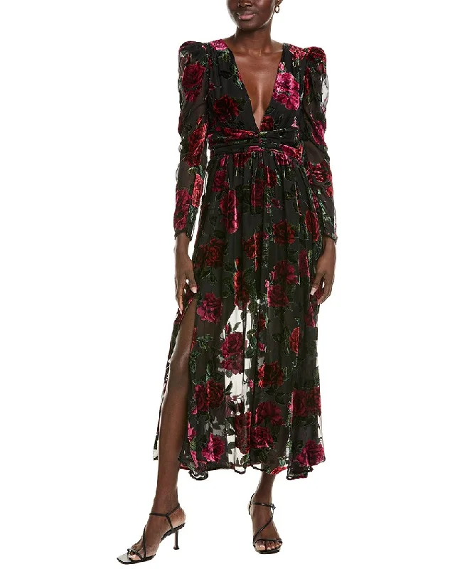 Beaded Summer Midi Dresses-Rachel Parcell Burnout Velvet Midi Dress