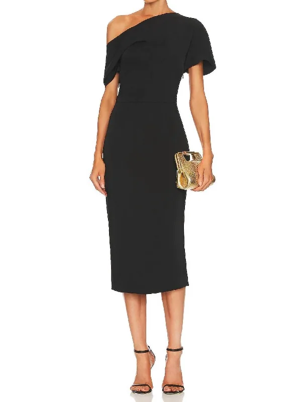 Women Casual Midi Dresses-Alexis Midi Dress In Black