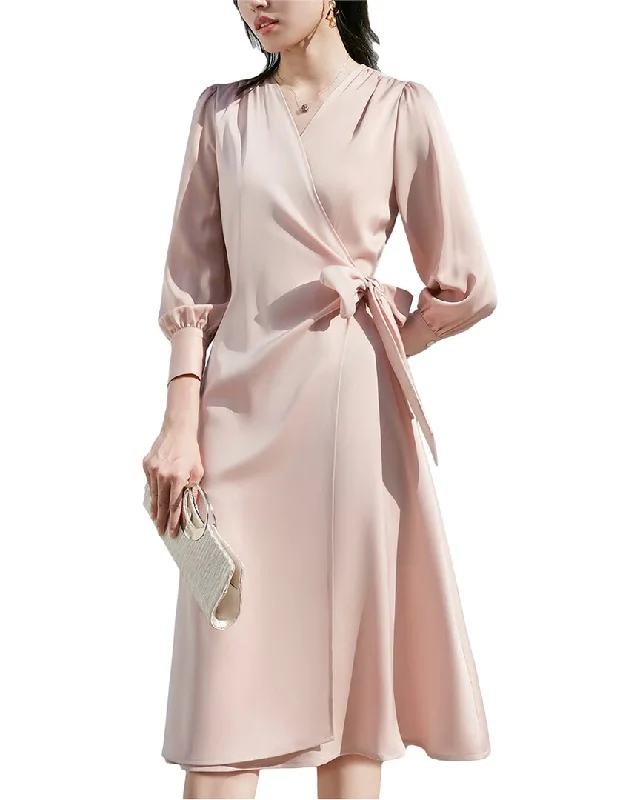 Designer Work Midi Dresses-Onebuye 3/4-Sleeve Midi Dress