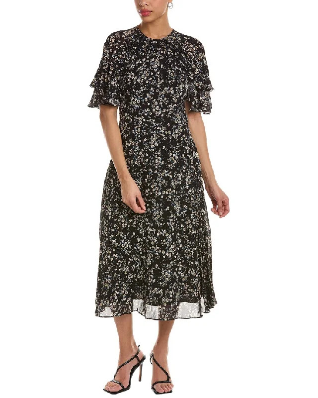 Dinner Midi Dresses-Teri Jon by Rickie Freeman Floral Midi Dress