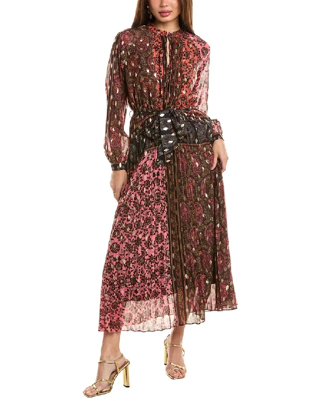 Floral Boho Midi Dresses-Elie Tahari Fil Coupe Midi Dress