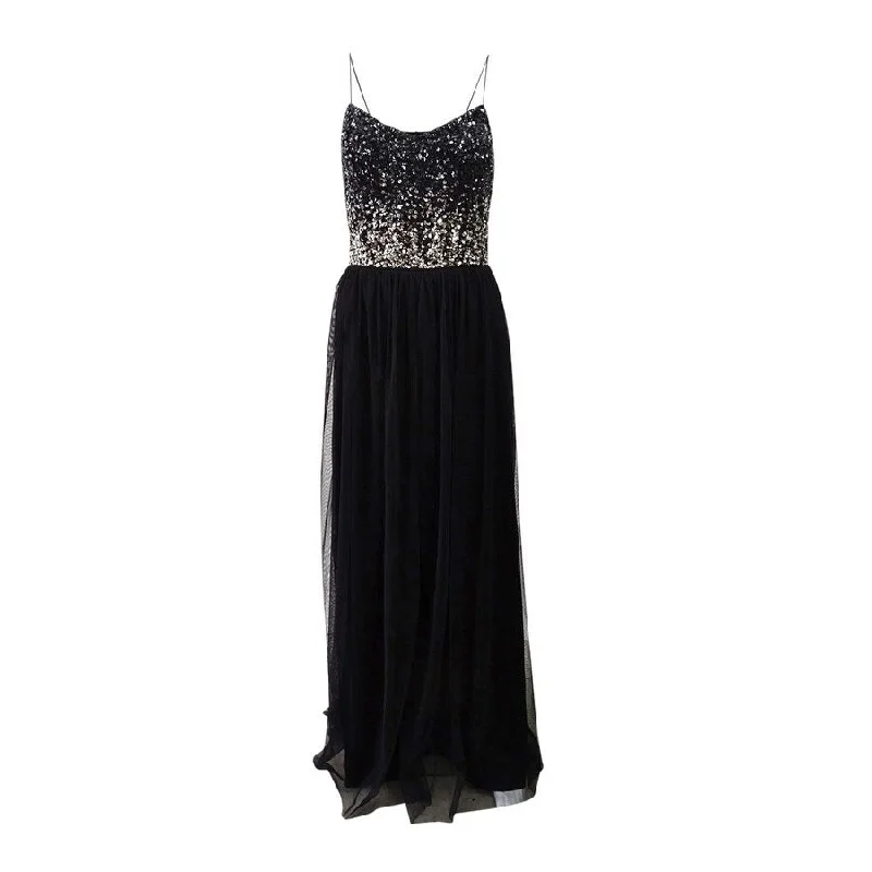 Strapless Velvet Evening Dress-Adrianna Papell Women's Sequined Tulle Gown