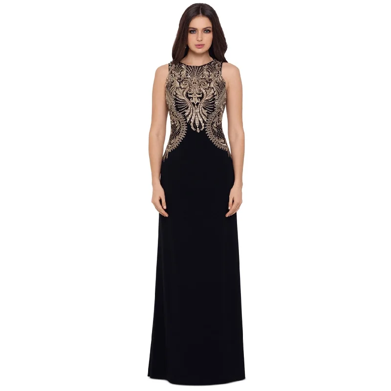 Long Evening Dress-Betsy & Adam Womens Embellished Bodice Gown Dress