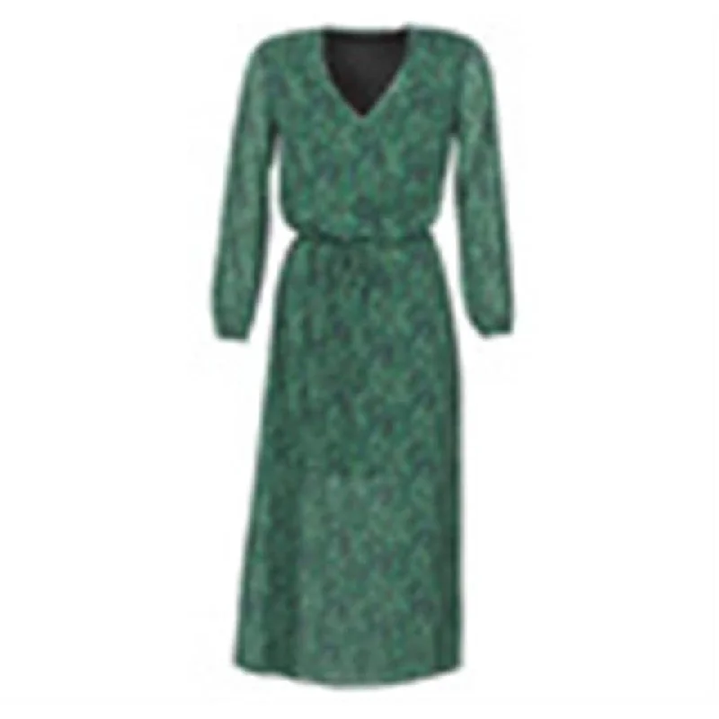 Plus Size Vintage Maxi Dresses-IKKS Women's Long Dress Green Size 34