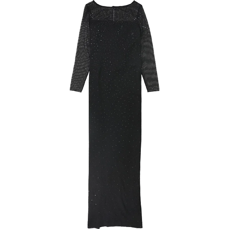 Sexy Velvet Evening Dress-St. John Womens Shimmer Gown Dress, Black, 8