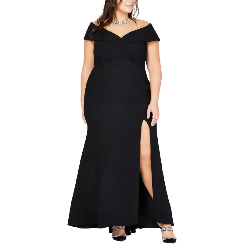 Velvet One Shoulder Evening Dress-Xscape Womens Sweetheart Gown Dress