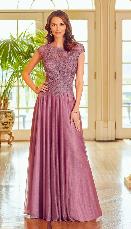 Trendy Purple Maxi Dresses-Glitter A-Line Satin Long Mother of the Bride Dresse