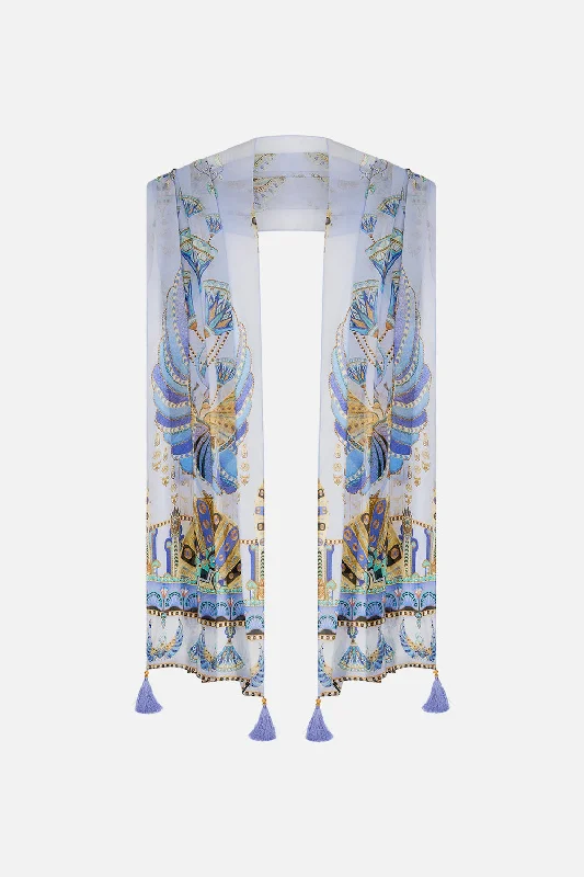 Plus Size Summer Maxi Dresses-LONG SCARF UNDER SCARAB SKIES