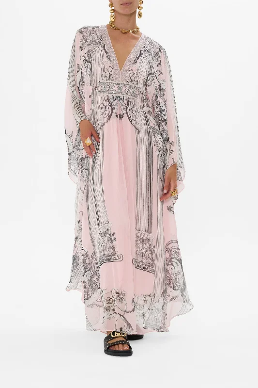 Winter Maxi Dresses-LONG KAFTAN WITH WAIST DETAIL CAVE OF WONDERS