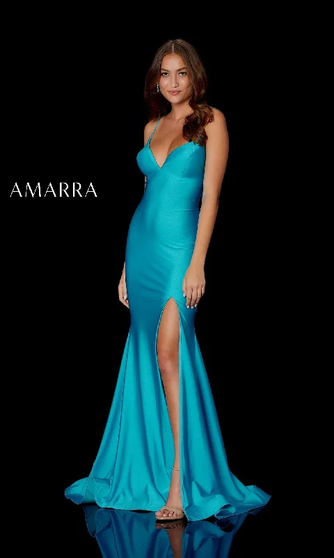 Chiffon Green Maxi Dresses-Amarra Long Formal Dress 87255