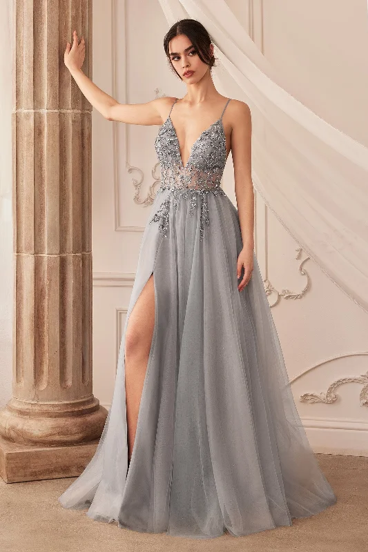 Blue Velvet Evening Dress-Andrea and Leo A0672 Dress