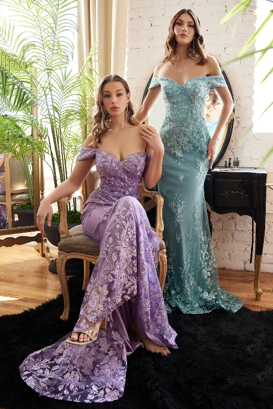 Boho Sexy Evening Dress-Embellished Off Shoulder Mermaid Dress by Ladivine OC014