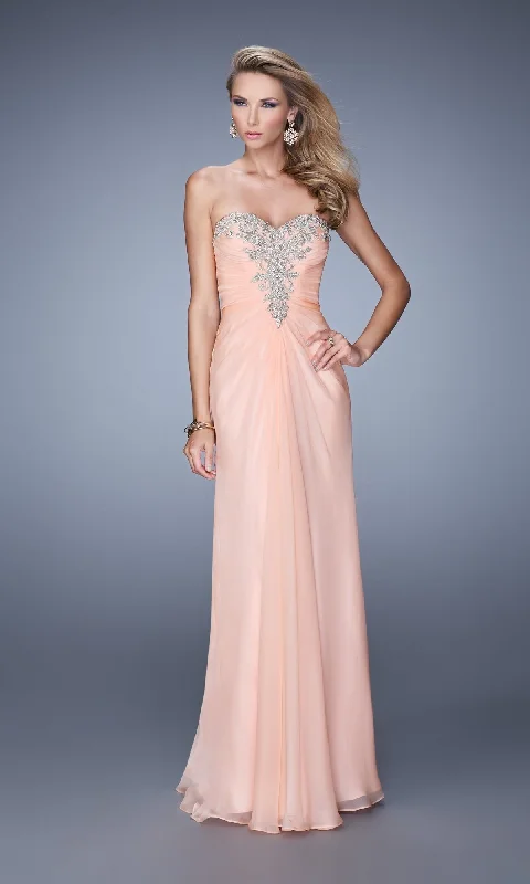 Strapless Beach Maxi Dresses-Long Formal La Femme Dress 21214