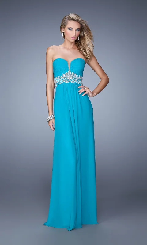 Blue Casual Maxi Dresses-Long Formal La Femme Dress 21357