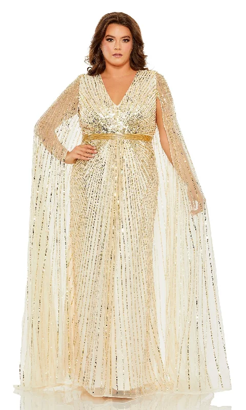 Long Sleeve Maxi Dresses-Mac Duggal Long Plus-Size Formal Dress 5804