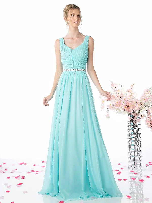 Backless Evening Dress-Long Sleeveless Chiffon Dress by Cinderella Divine W0014