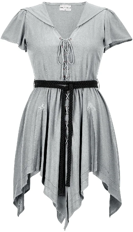 Sexy Grey Midi Dresses-Robyn Midi Overdress Limited Edition Silver Pewter