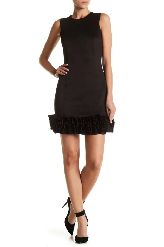 Long Sleeve Silk Cocktail Dress-Donna Ricco - Sleeveless Ruffle Hem Cocktail Dress DR50182