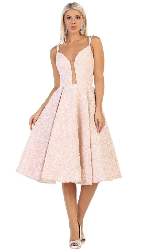 Trendy High Neck Cocktail Dress-May Queen - RQ7699 Plunging Sweetheart A-Line Cocktail Dress