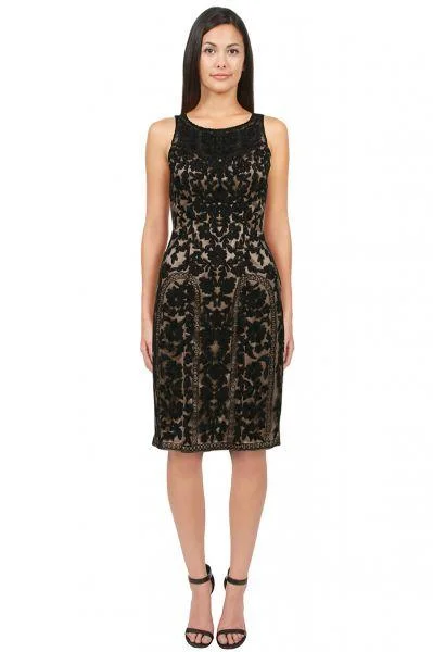 Short Gold Cocktail Dress-Sue Wong High Neck Embroidered Dress Cocktail Dress