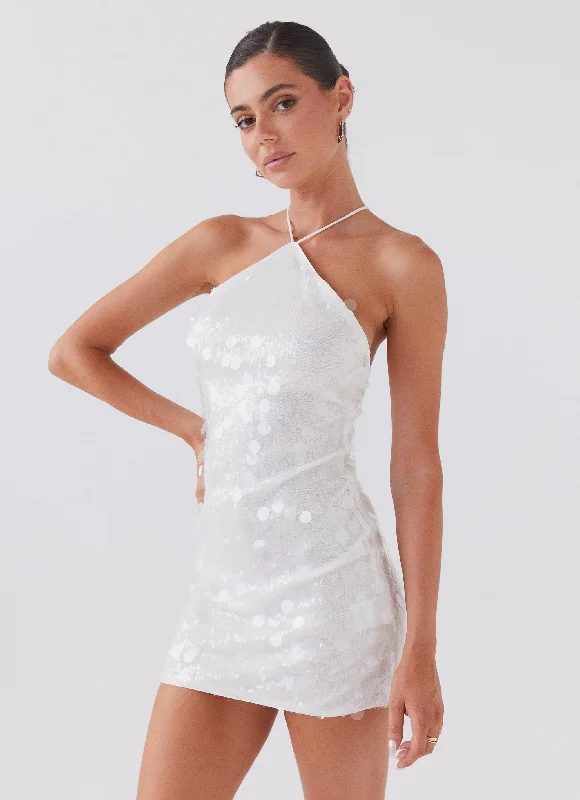 Petite Party Mini Dresses-Glitz And Glamour Sequin Mini Dress - Crystal Cloud