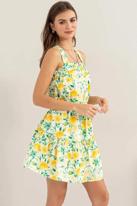 Green Summer Mini Dresses-Let's Picnic Mini Dress