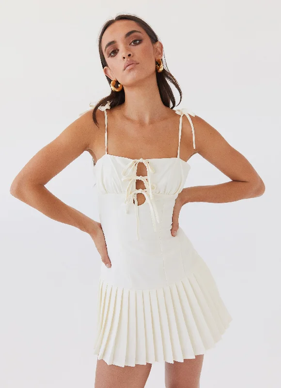 Ruffle Club Mini Dresses-Love Seeker Corset Mini Dress - Ivory