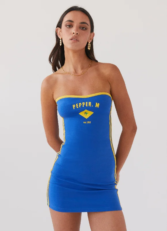 Club Mini Dresses-Say No More Tube Mini Dress - Royal Blue