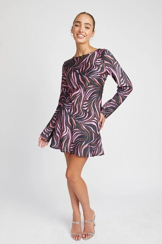 Animal Print Party Mini Dresses-Zebra Print Mini Dress